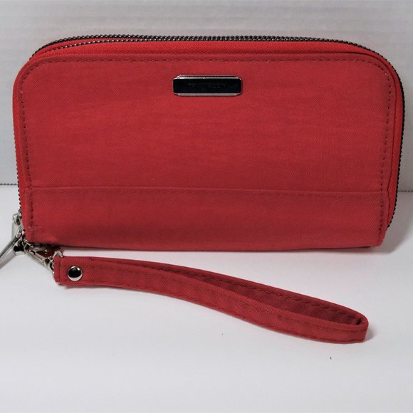 Travelon Handbags - Travelon RFID Double Zip Red Travel Wristlet / Wallet